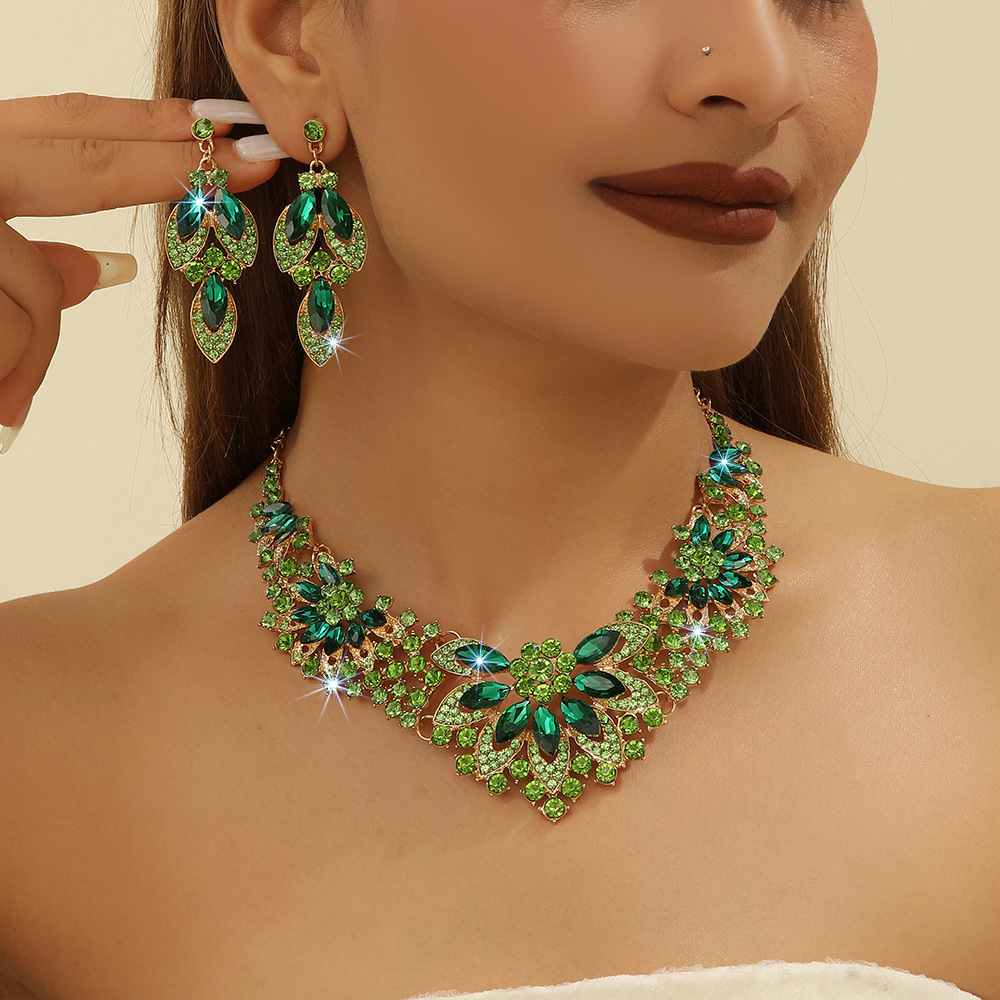 2-piece crystal jewelry set#TL005415