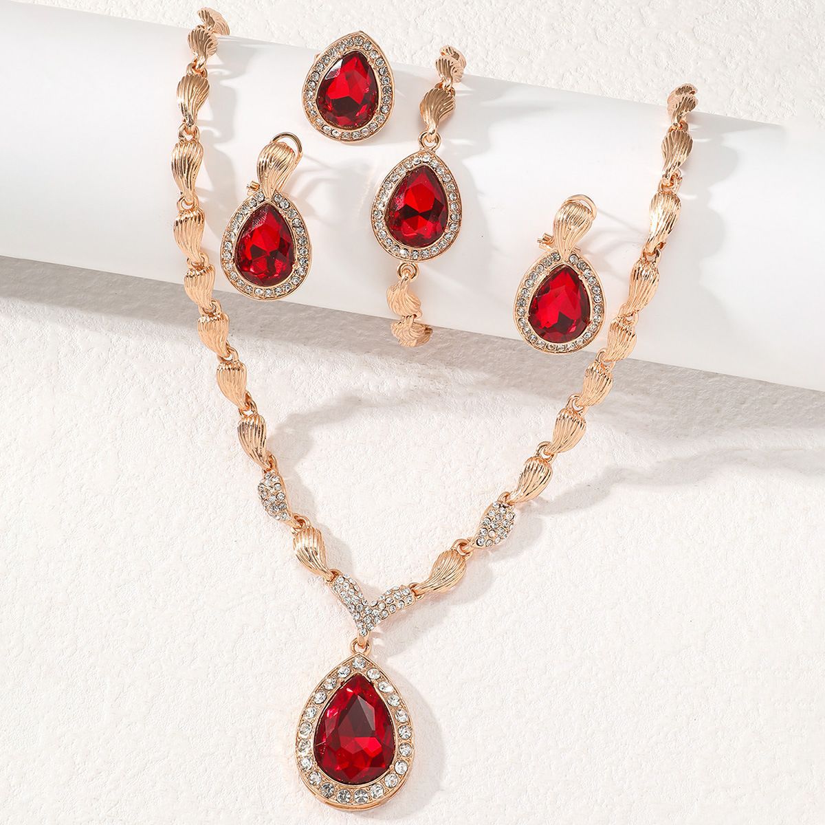 4-piece crystal jewelry set#TL000264