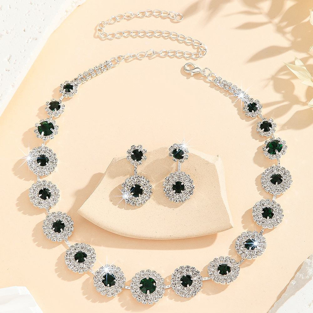 2-piece crystal jewelry set#TL00342