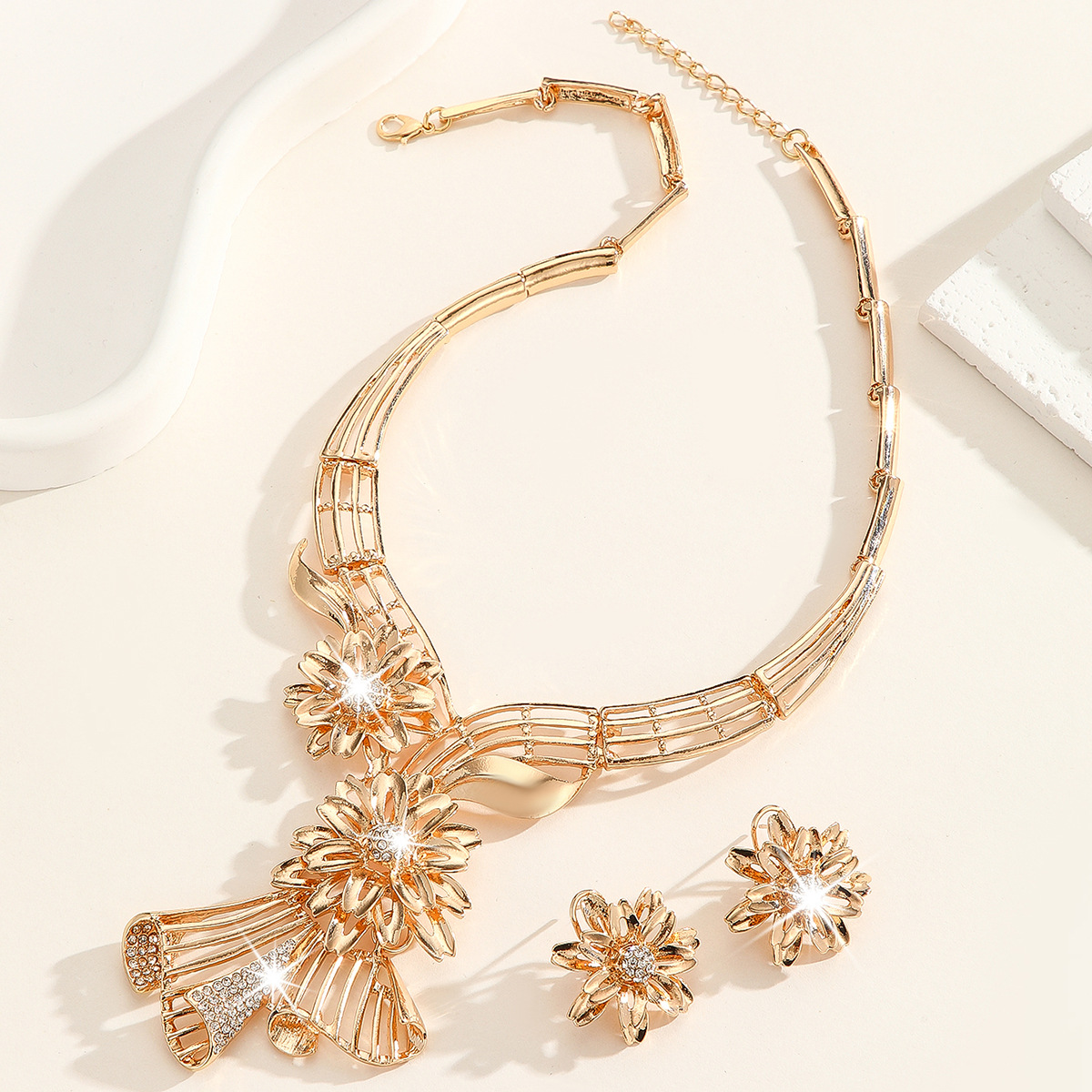 2-piece crystal jewelry set#TL4194