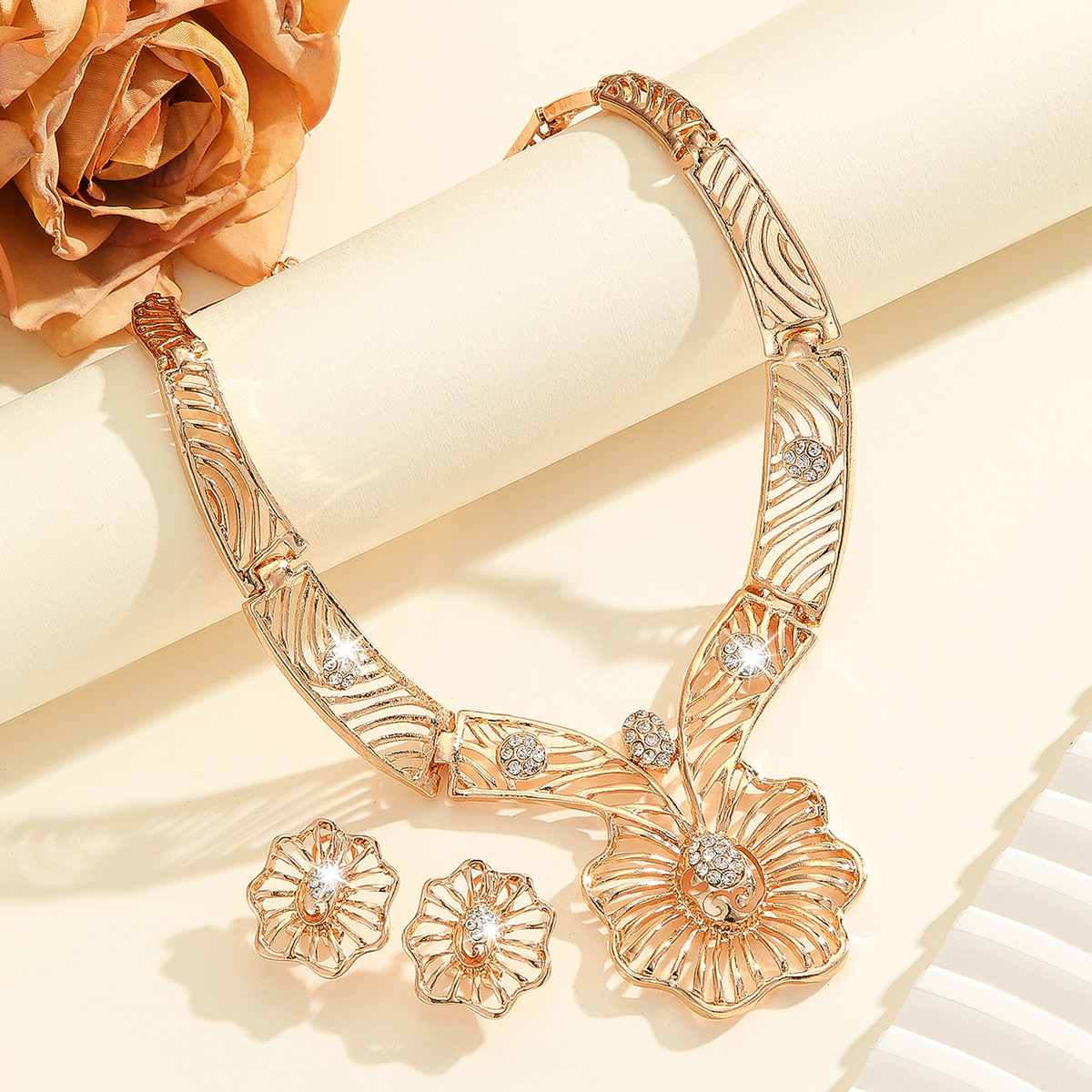 2-piece crystal jewelry set#TL4051