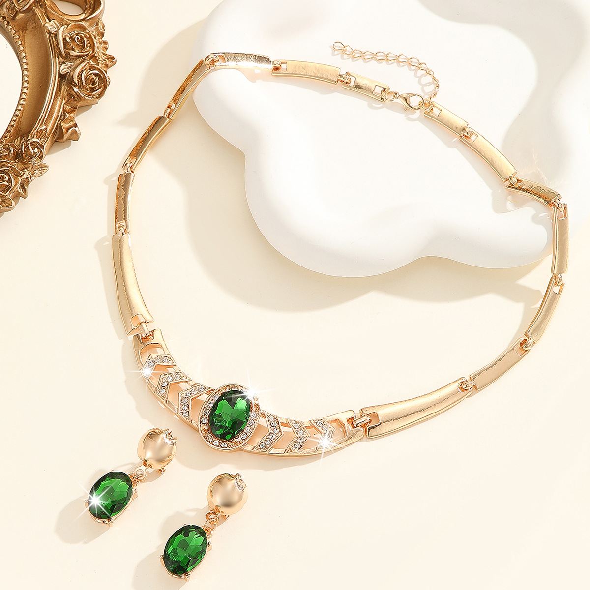 2-piece crystal jewelry set#TL4218