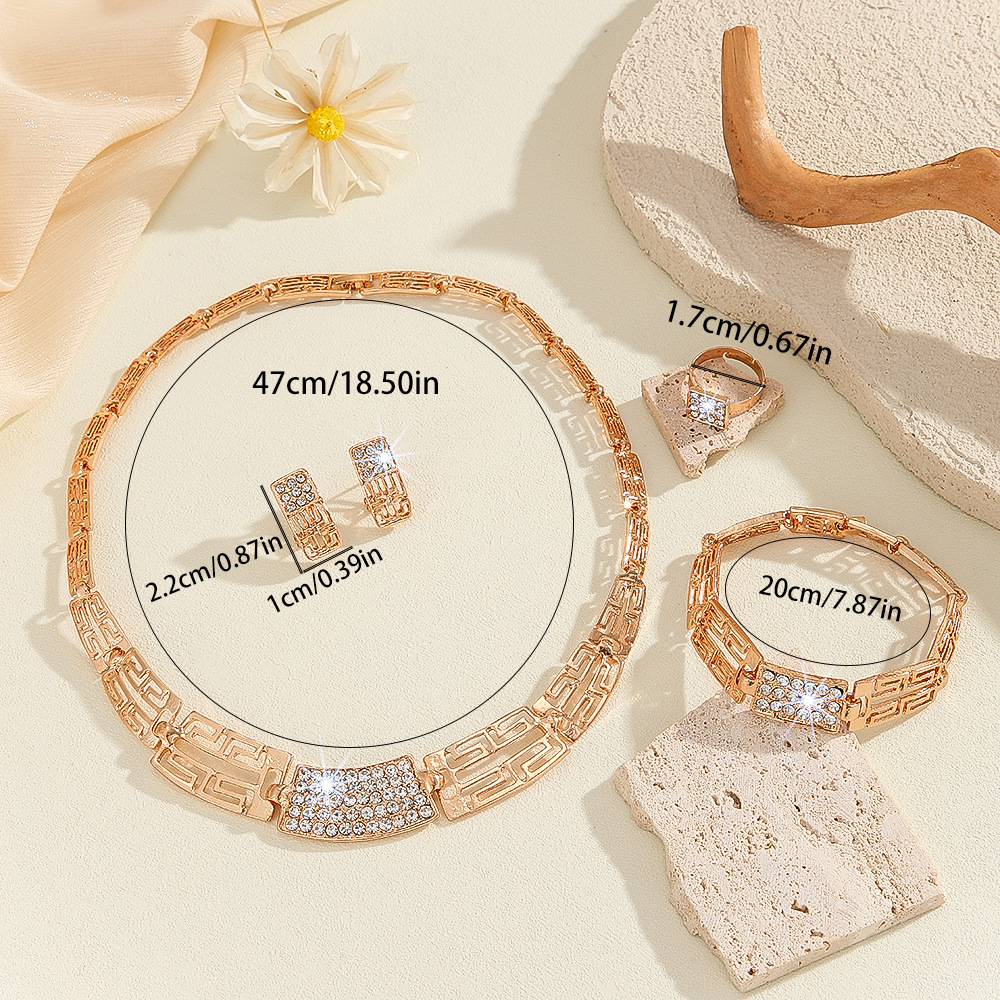 4-piece crystal jewelry set#TL4013