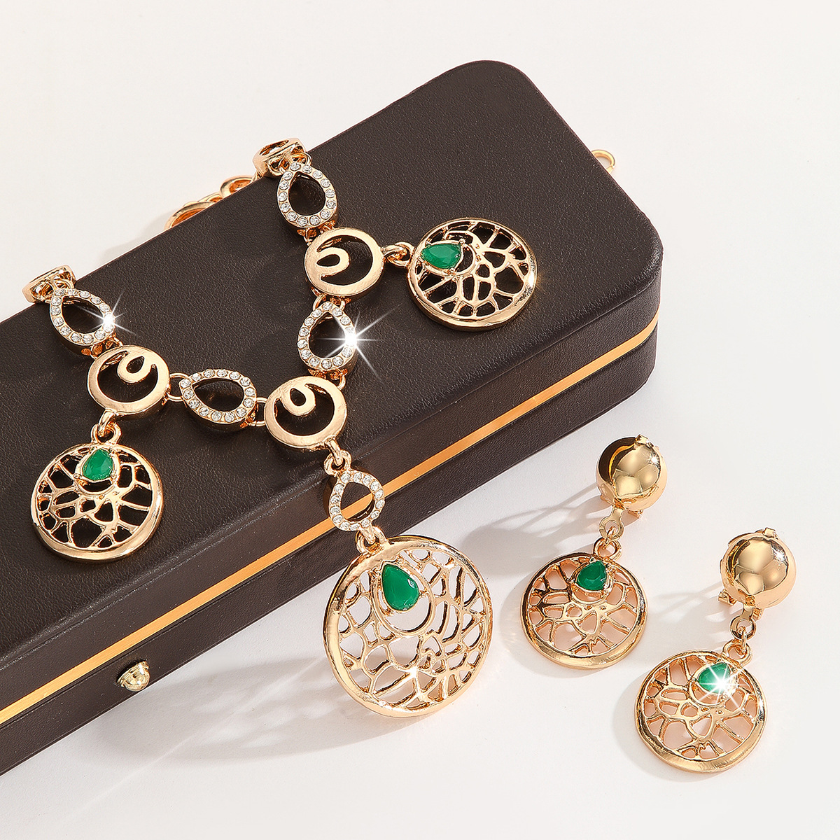 2-piece crystal jewelry set#TL4141