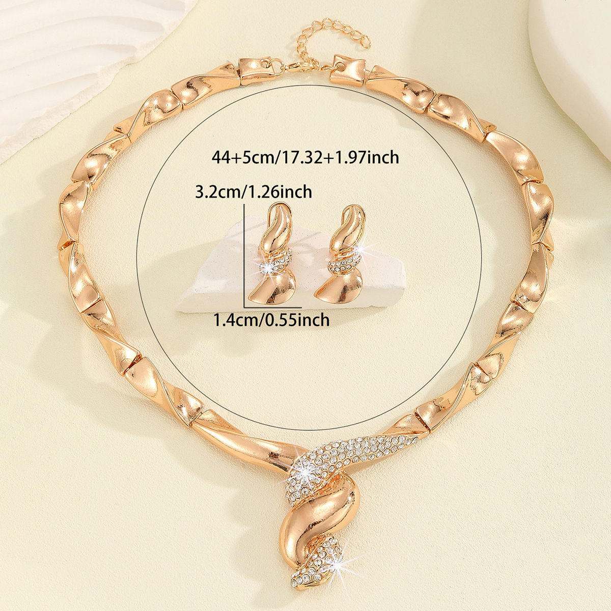 2-piece crystal jewelry set#TL4033