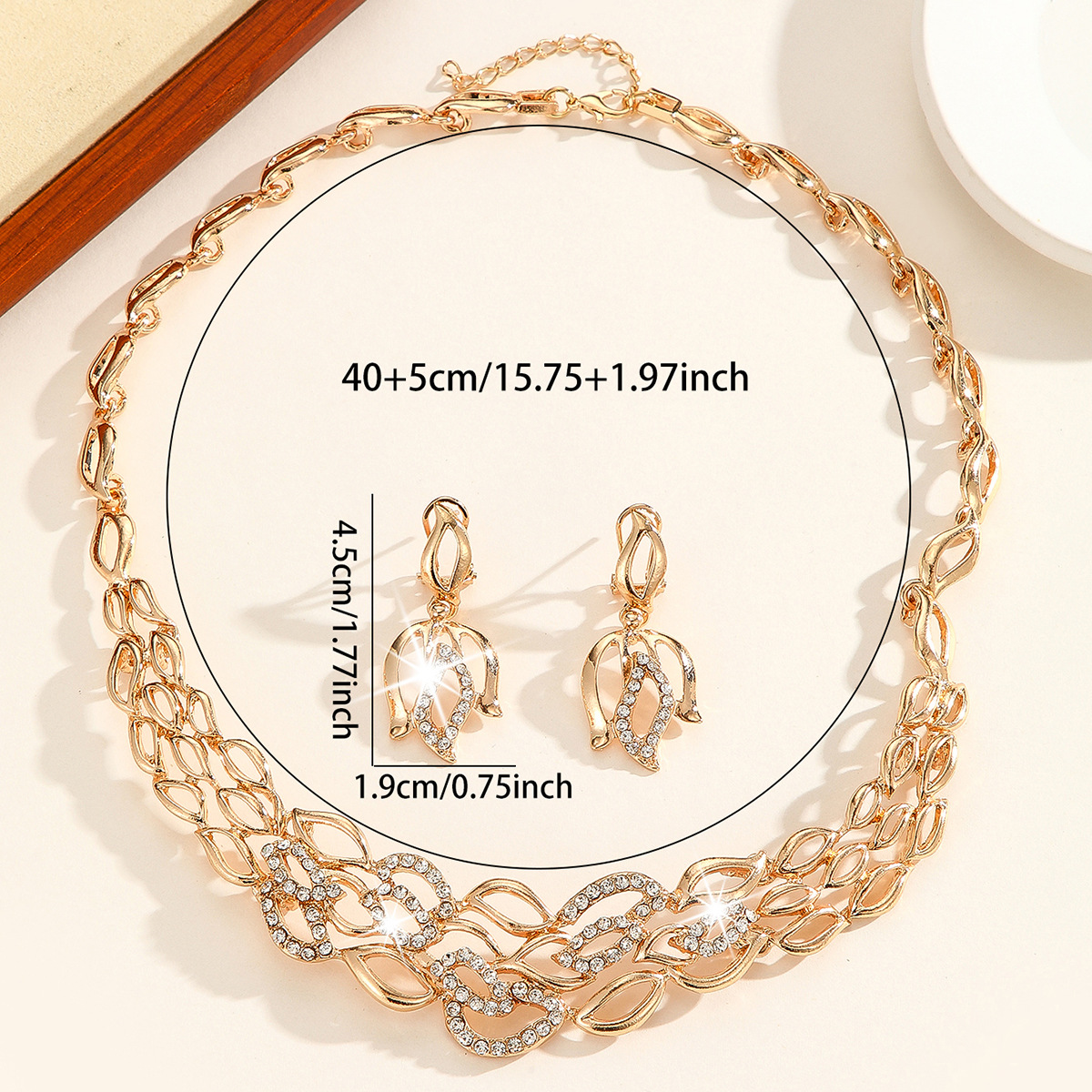 2-piece crystal jewelry set#TL4252