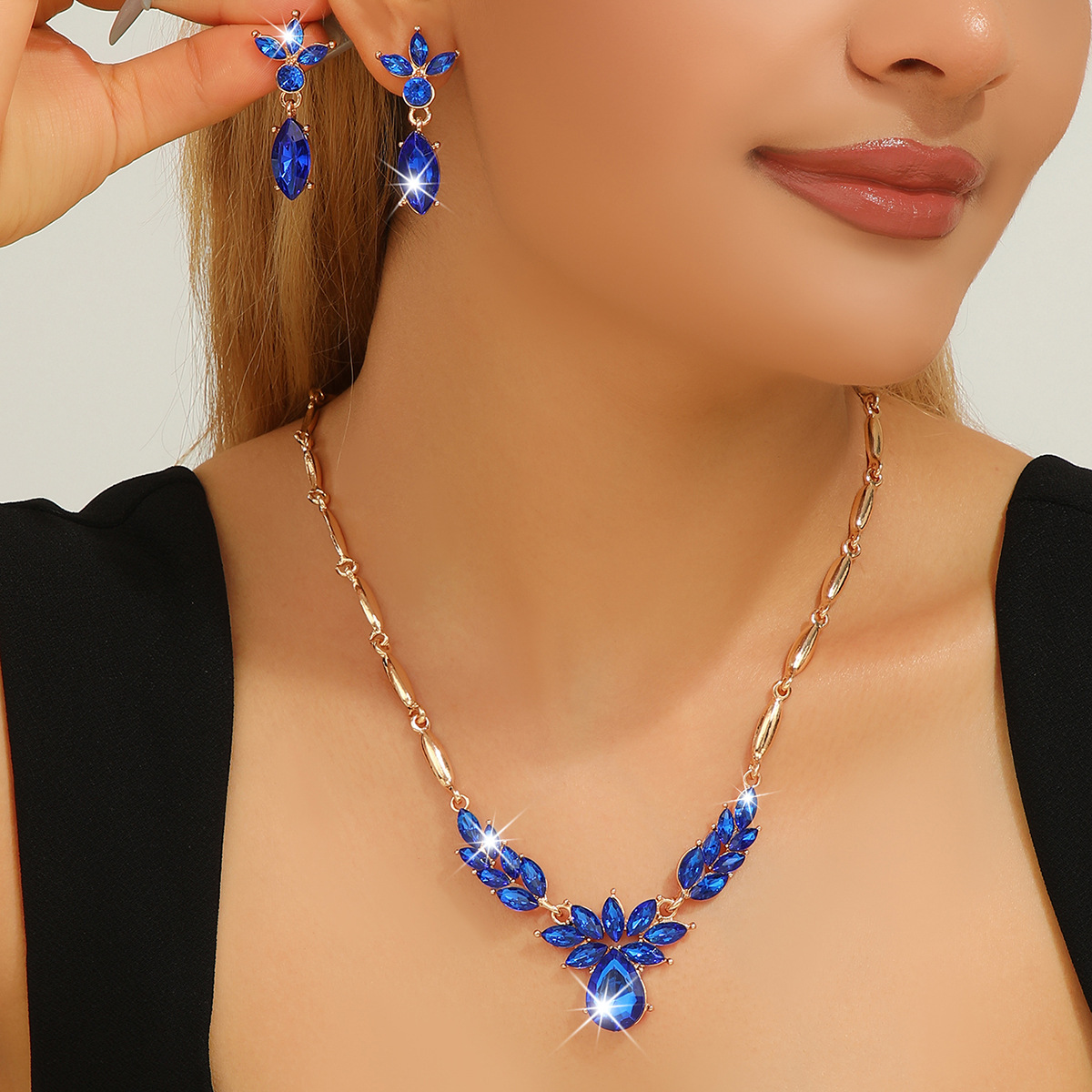 2-piece crystal jewelry set#TL2088