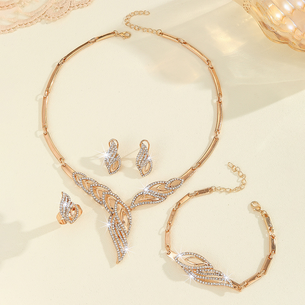 4-piece crystal jewelry set#TL4031