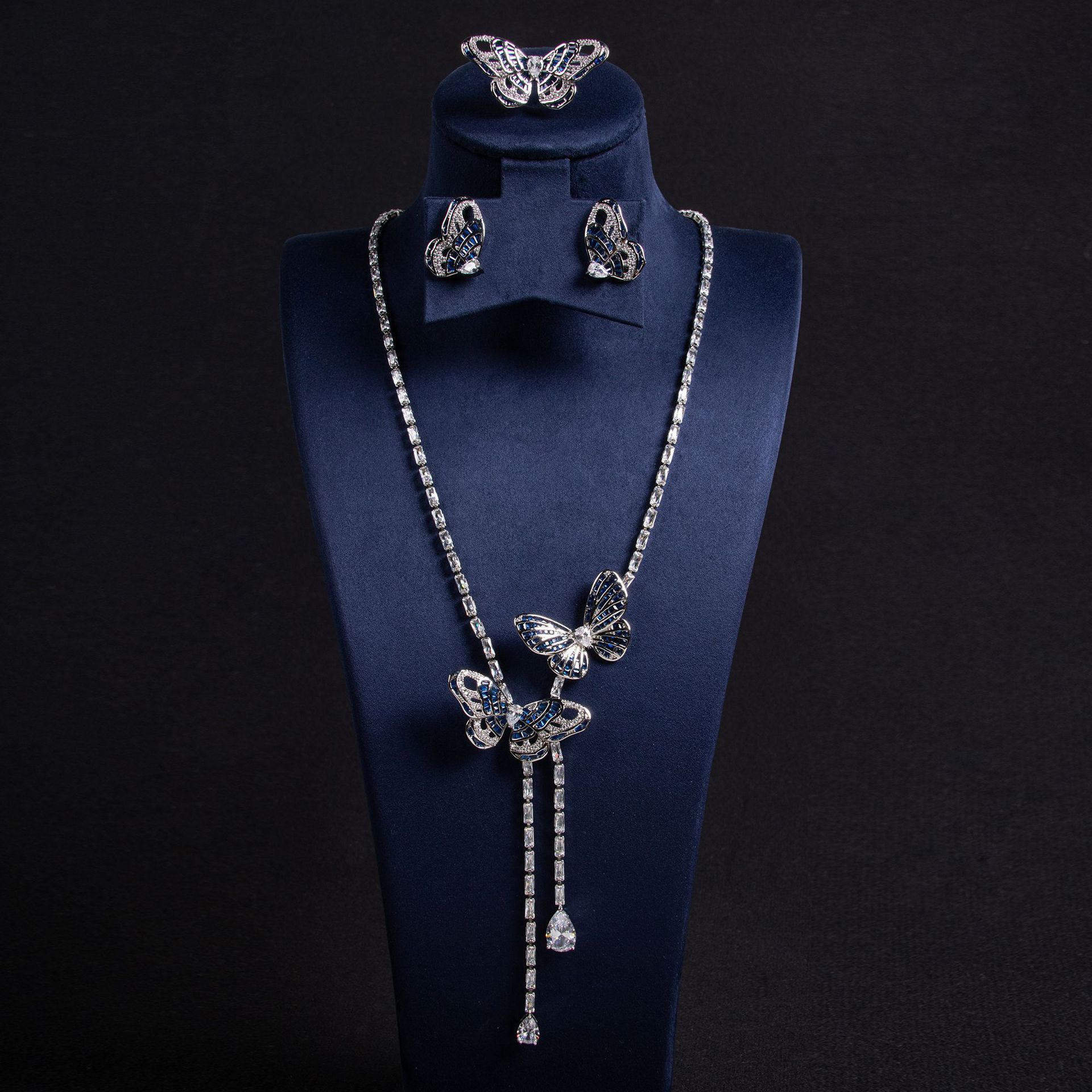 New Butterfly Zircon Jewelry Set