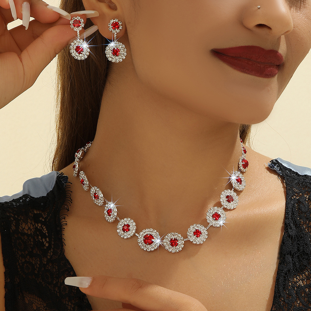 2-piece crystal jewelry set#TL00342