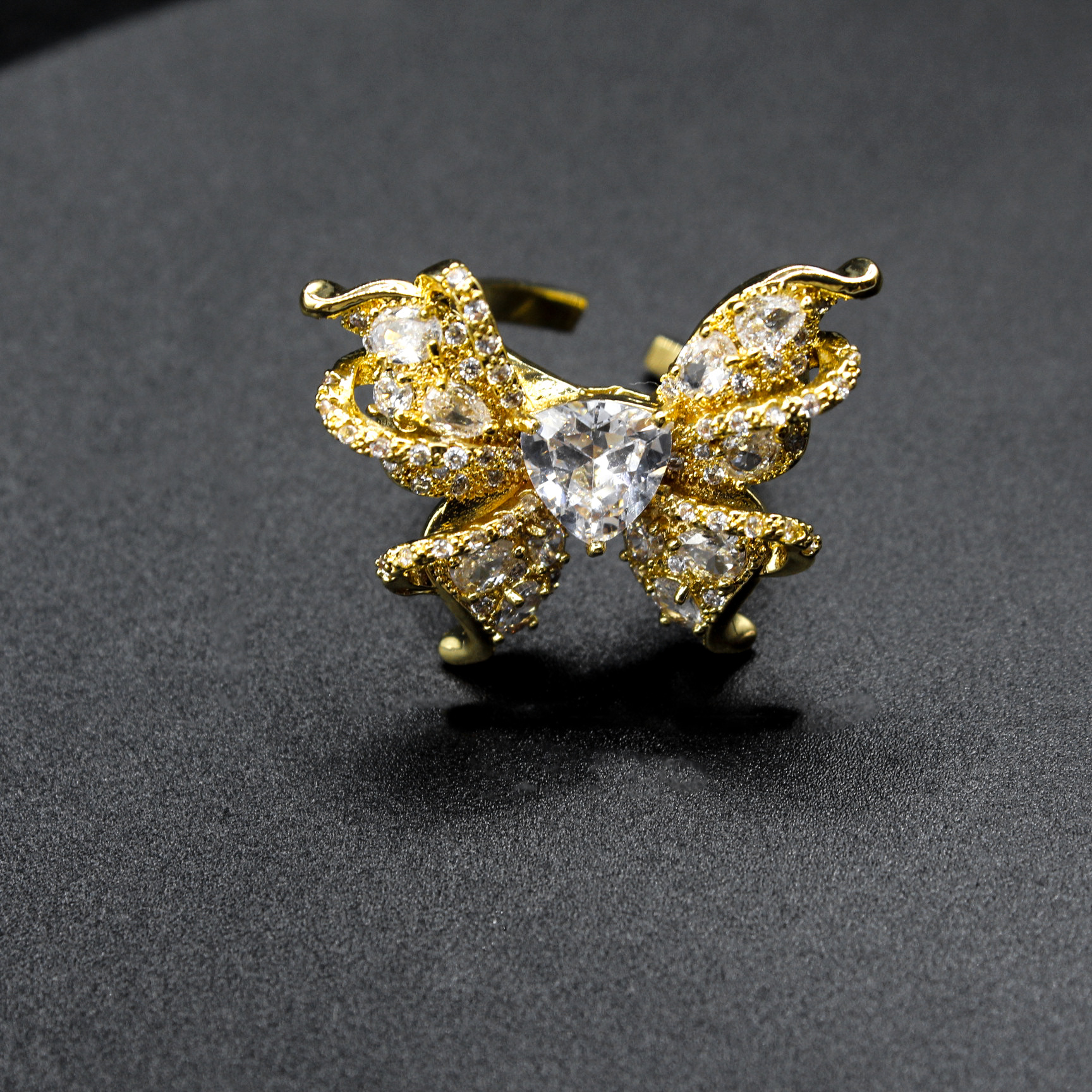 New high quality bowknot zircon ring