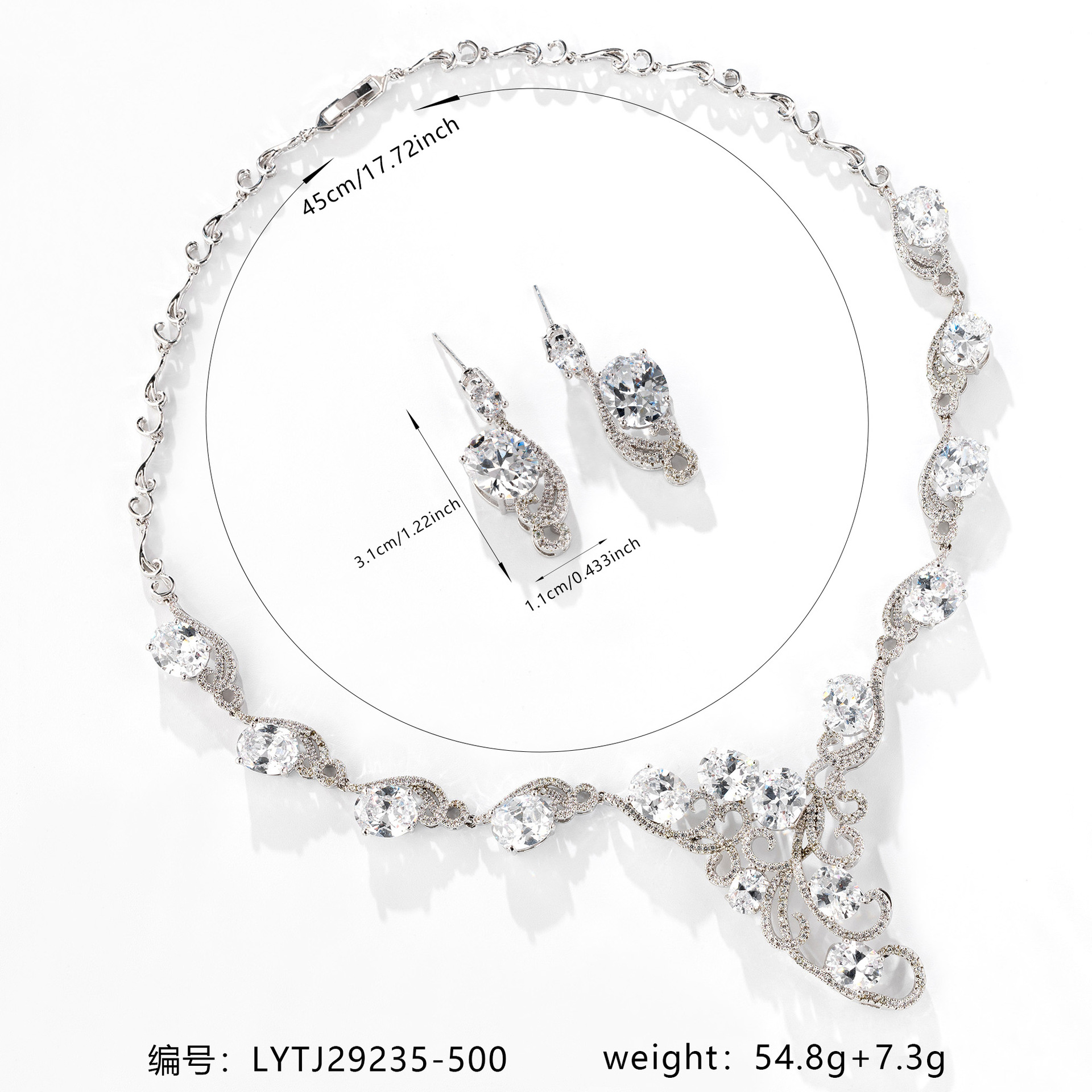 Zircon jewelry set#LYTJ29235