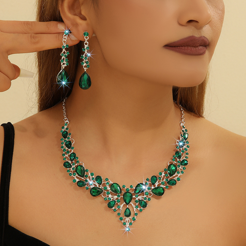 2-piece crystal jewelry set#TL0265