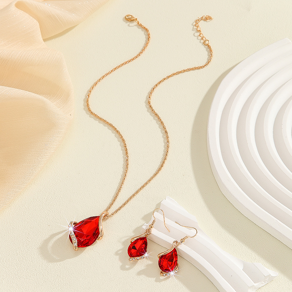 2-piece crystal jewelry set#2103