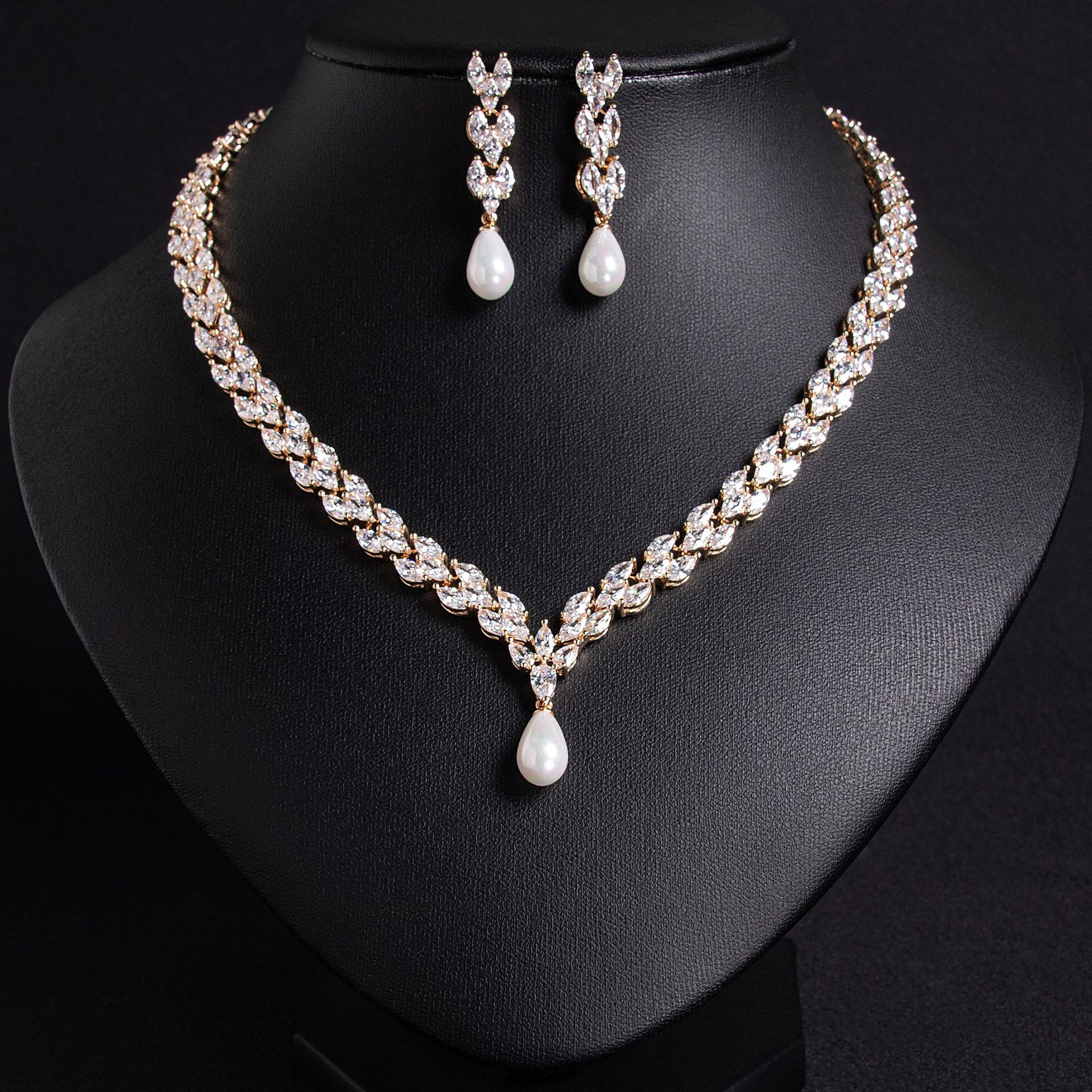 New wheat ear zircon jewelry set