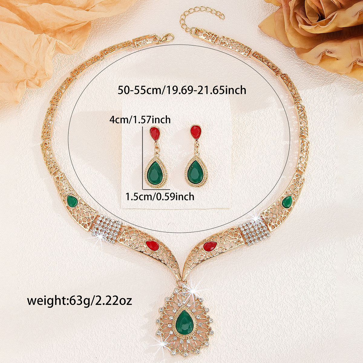 2-piece crystal jewelry set#TL4168