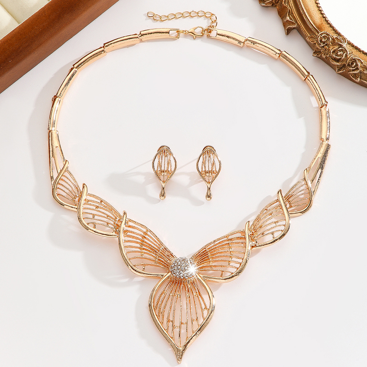 2-piece crystal jewelry set#TL4135