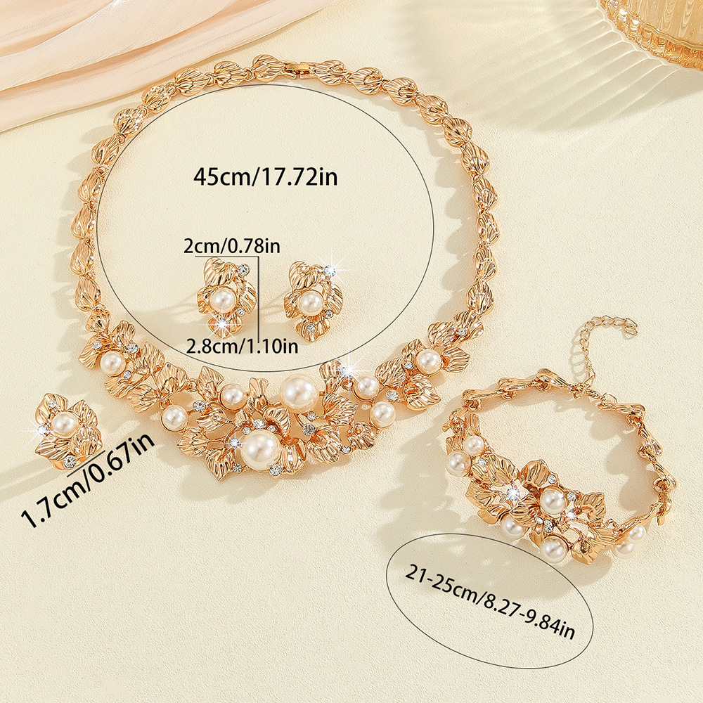 4-piece crystal jewelry set#TL4358