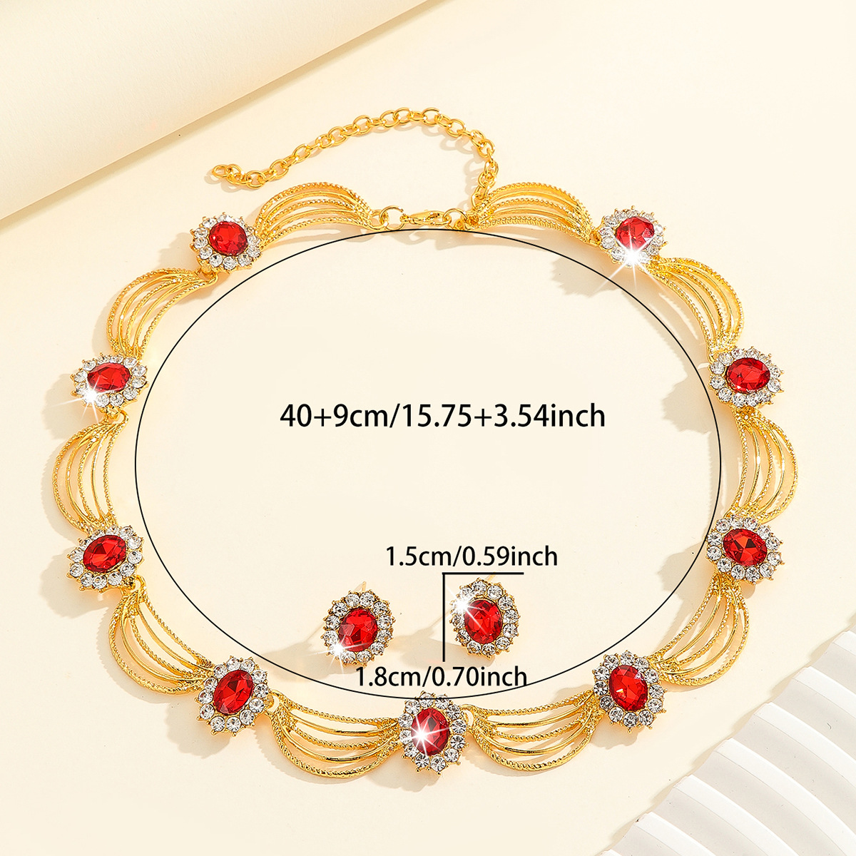 2-piece crystal jewelry set#TL0065