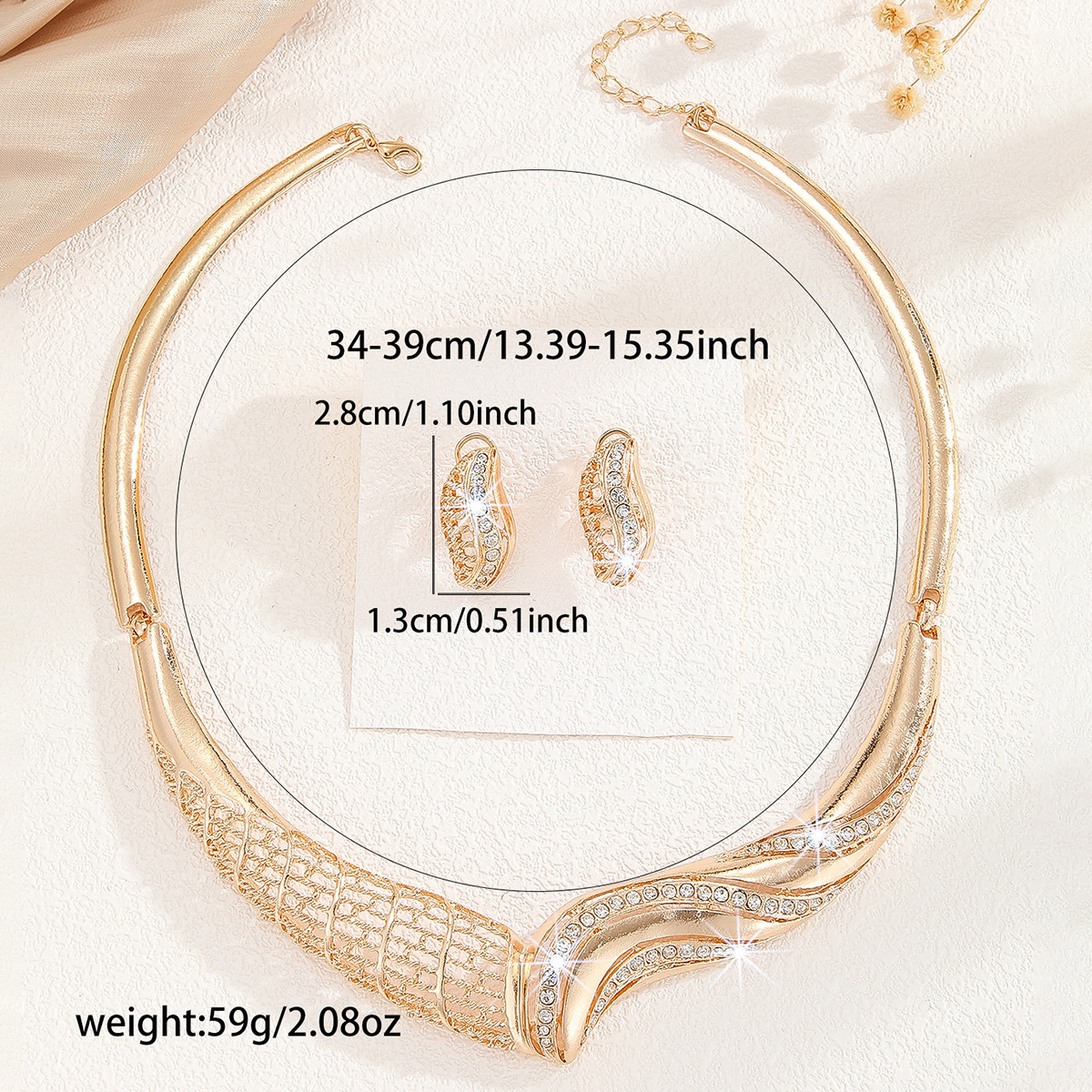 2-piece crystal jewelry set#TL4062