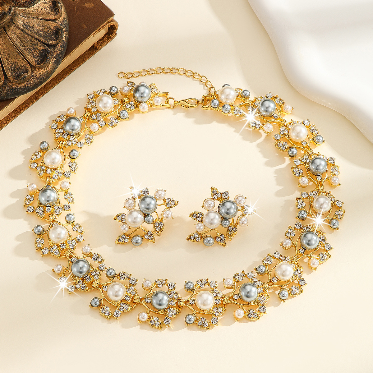 2-piece crystal jewelry set#TL9512
