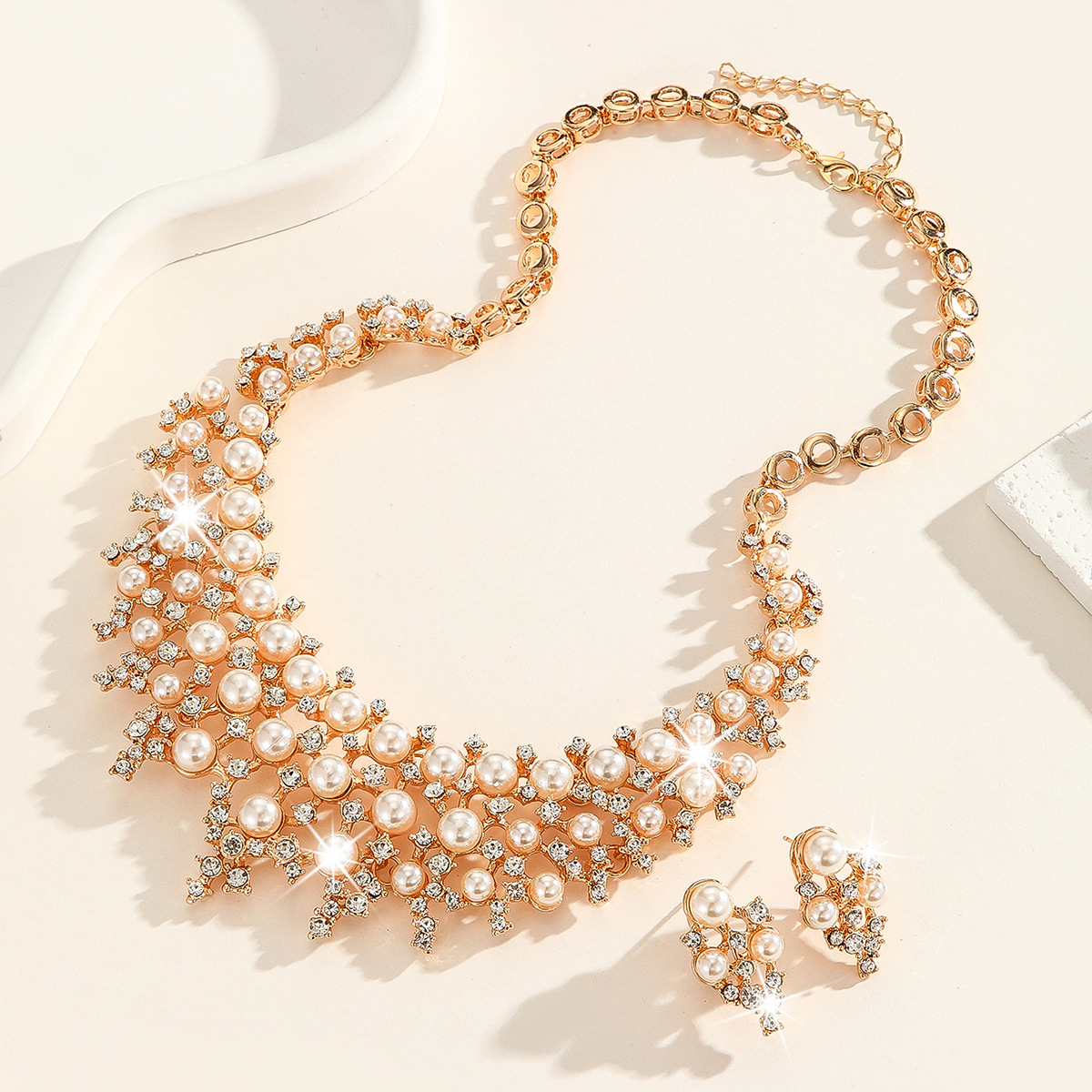 2-piece crystal jewelry set#TL4190