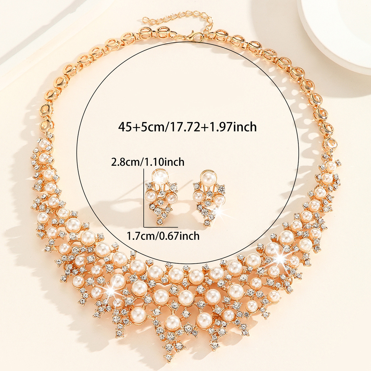 2-piece crystal jewelry set#TL4190