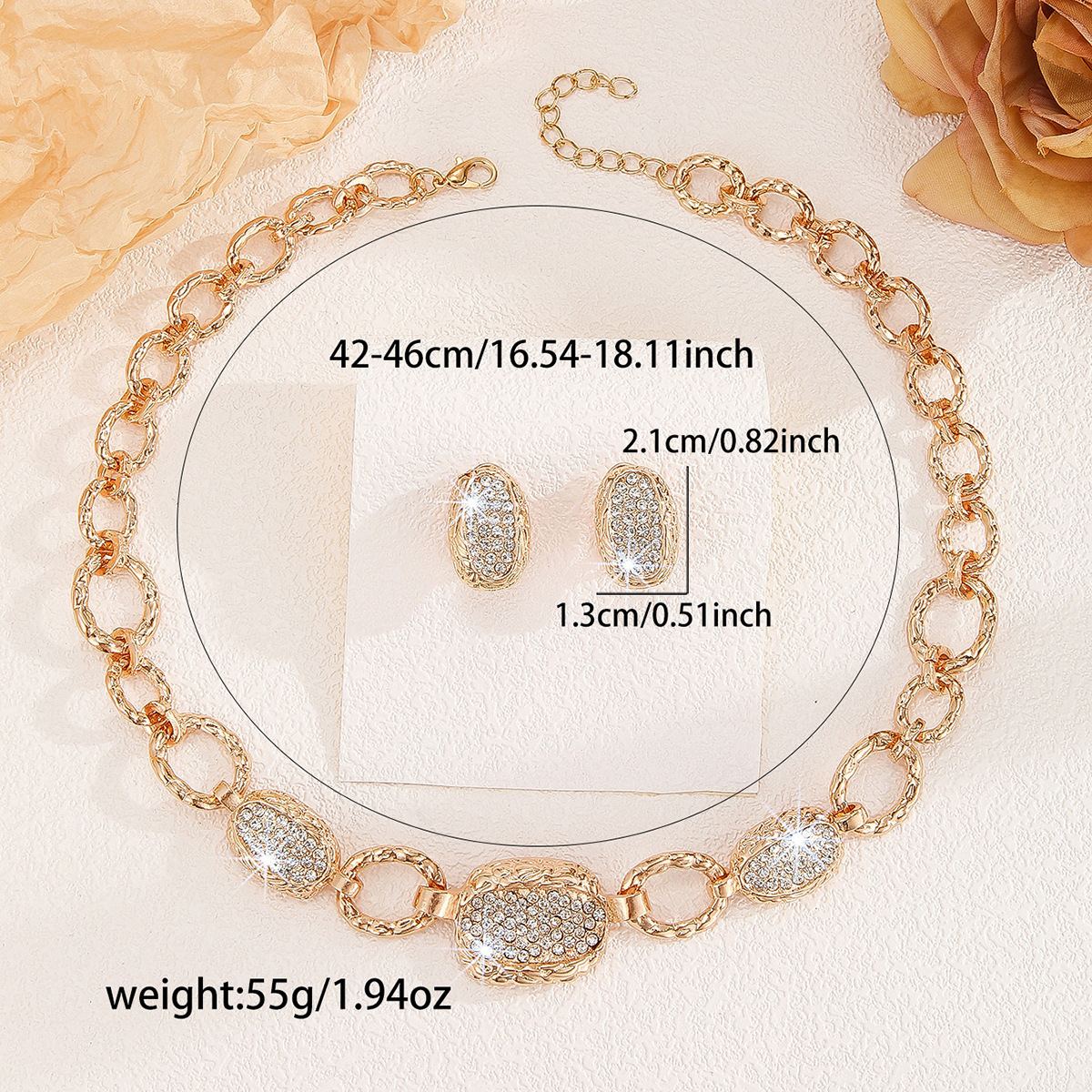 2-piece crystal jewelry set#TL4060