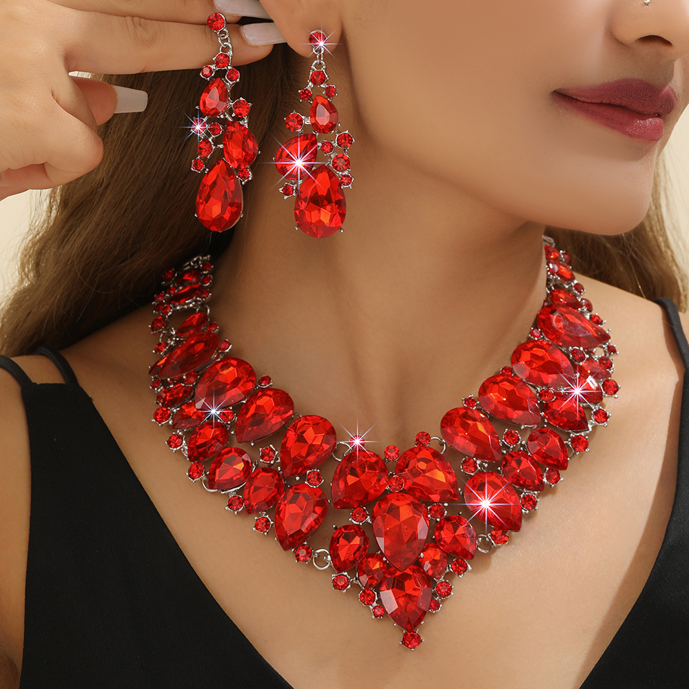 2-piece crystal jewelry set#TL0001