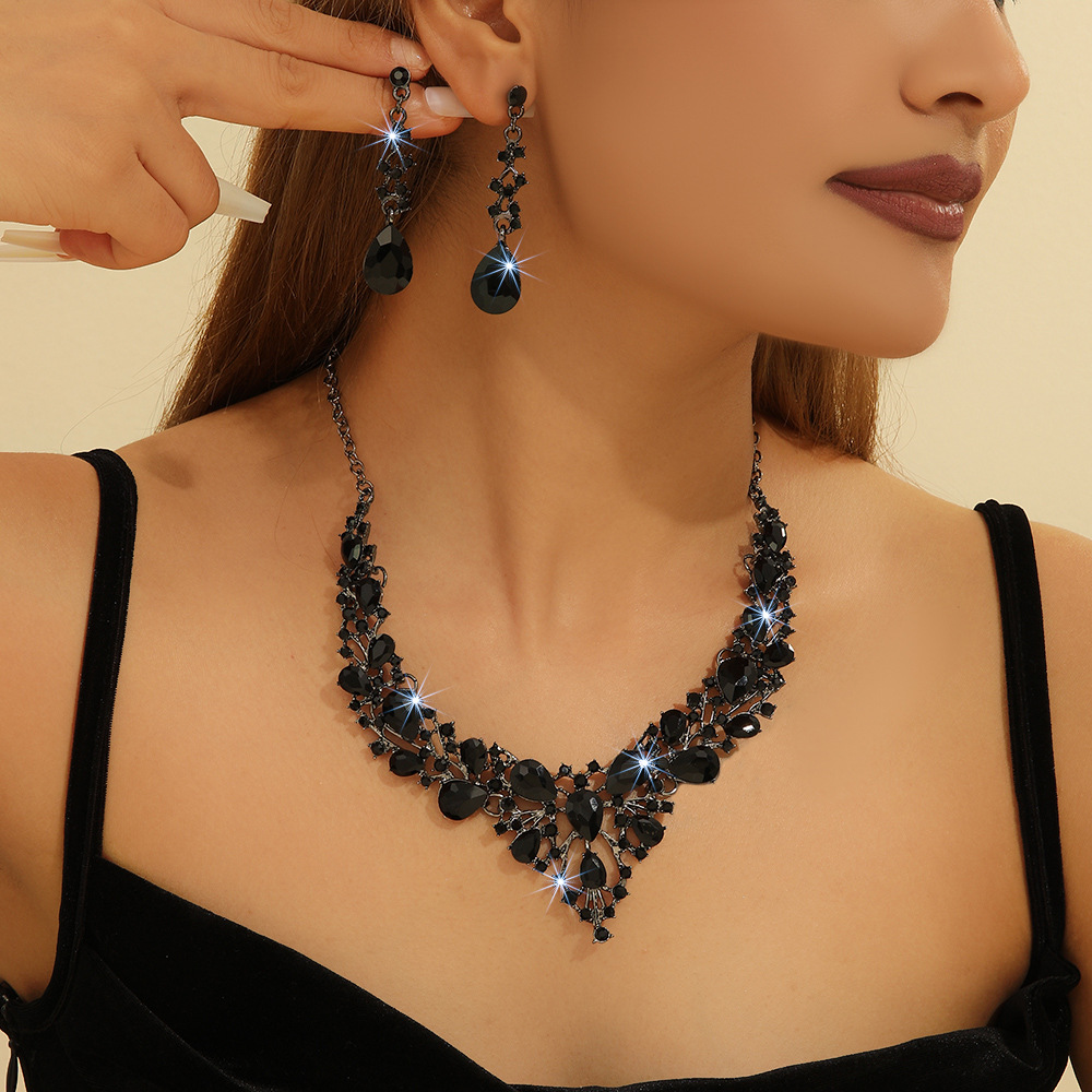 2-piece crystal jewelry set#TL0265