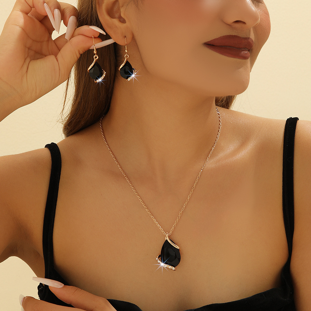 2-piece crystal jewelry set#2103