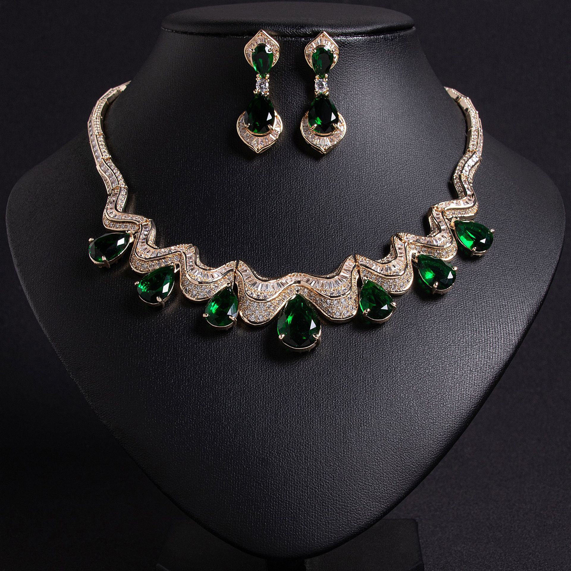 New wave design zircon jewelry set