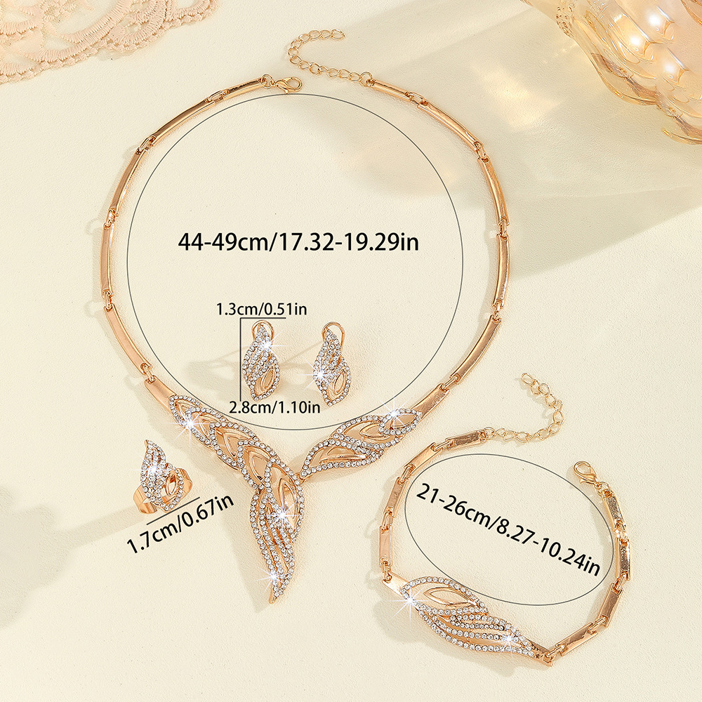 4-piece crystal jewelry set#TL4031