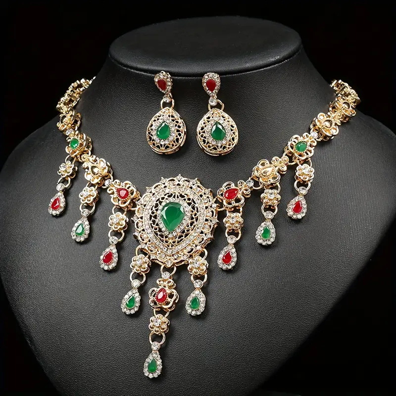 4-piece crystal jewelry set#TL4122