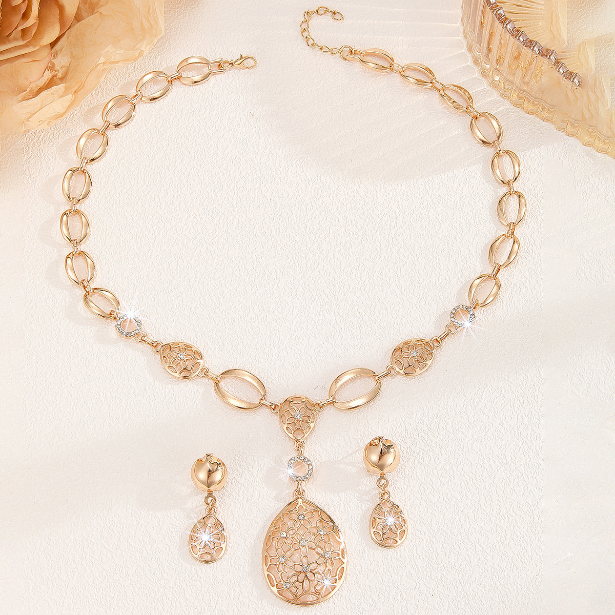 2-piece crystal jewelry set#TL4132
