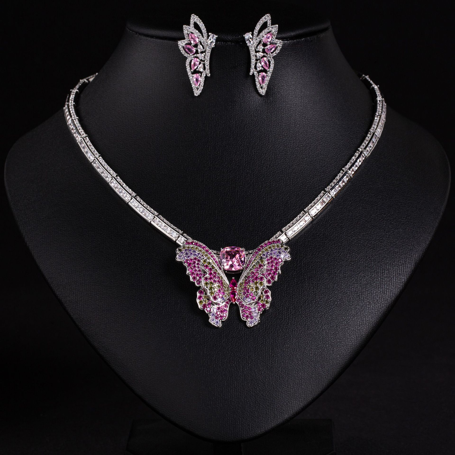 New Butterfly Zircon Jewelry Set