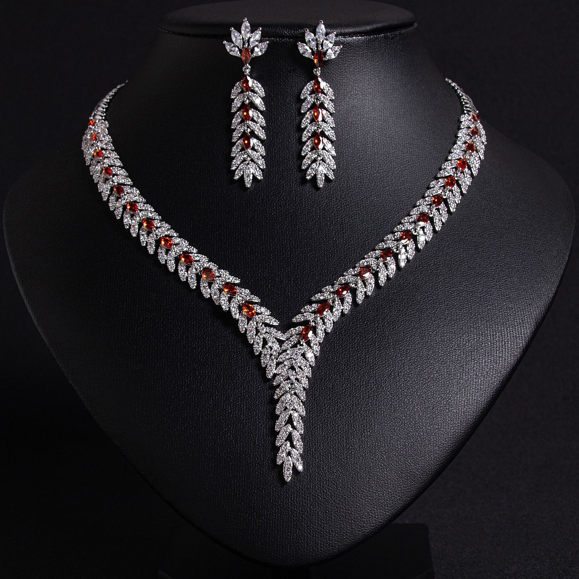 New wheat ear zircon jewelry set
