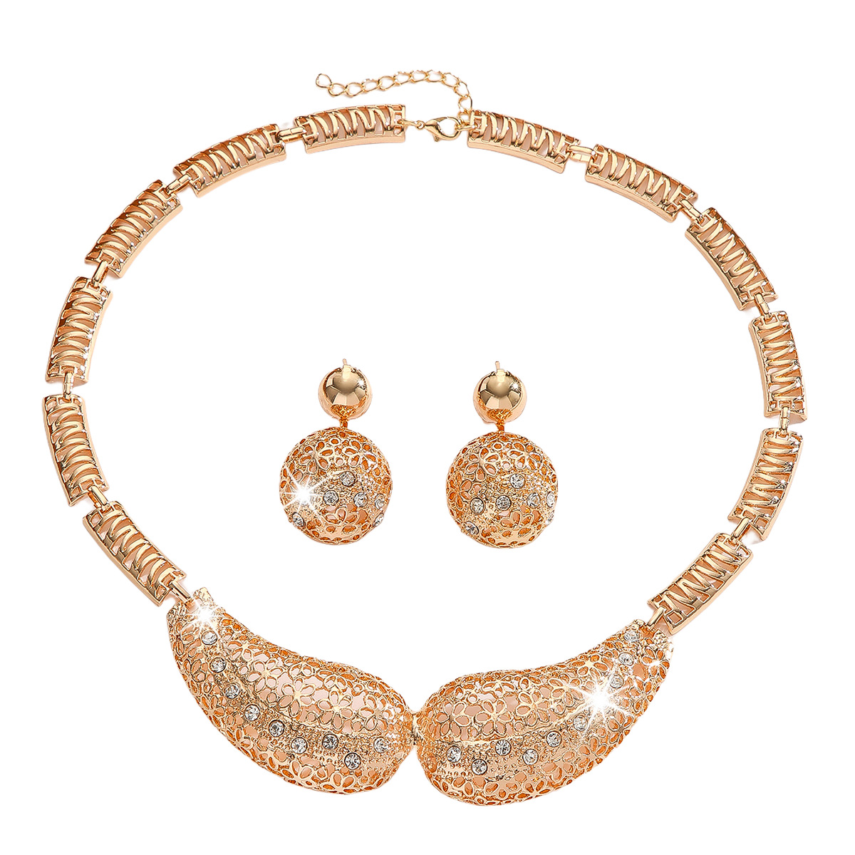 2-piece crystal jewelry set#TL4066