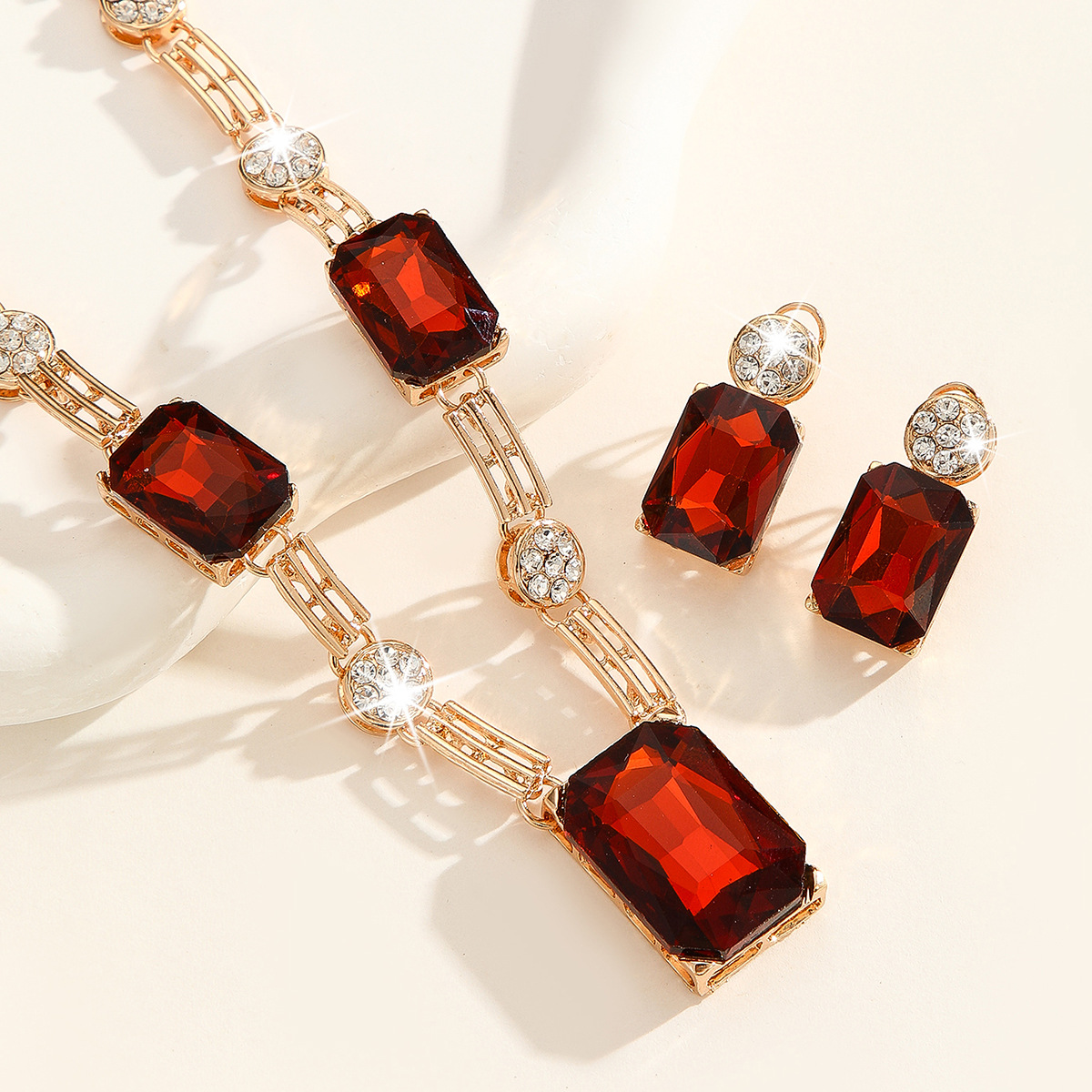 2-piece crystal jewelry set#TL4422