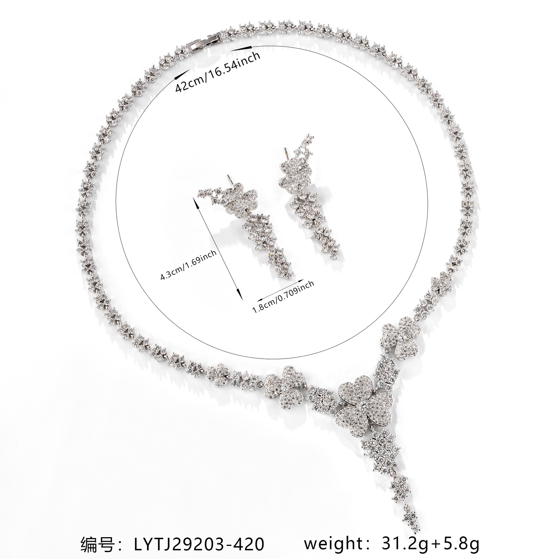 Zircon jewelry set#LYTJ29203