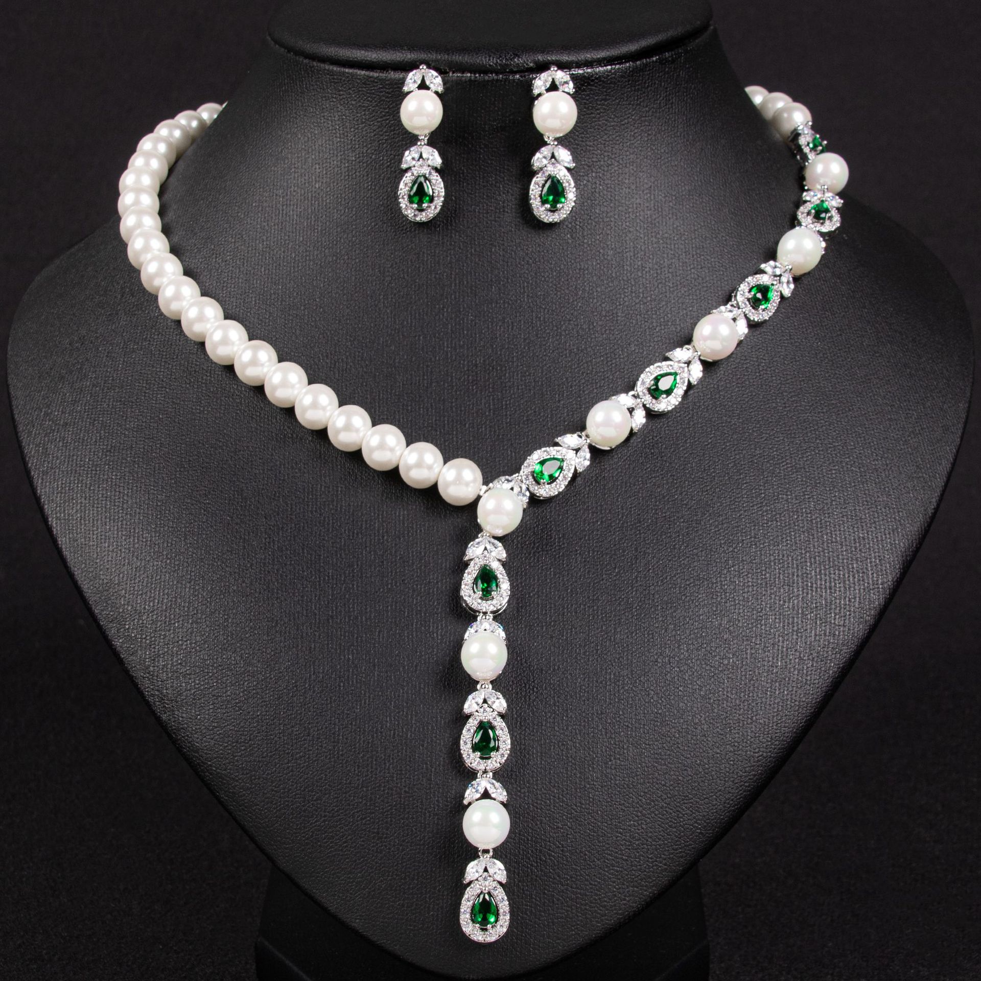 New Pearl Zircon Jewelry Set