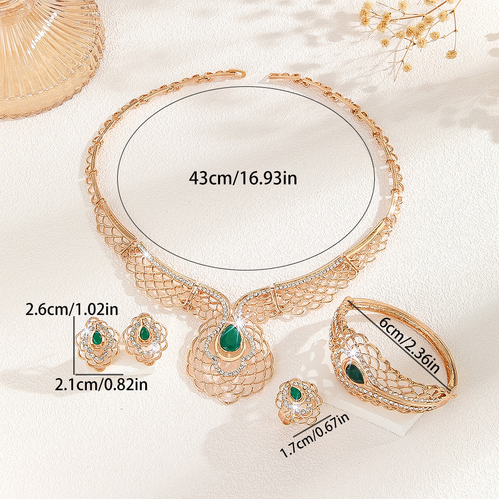 4-piece crystal jewelry set#TL4113