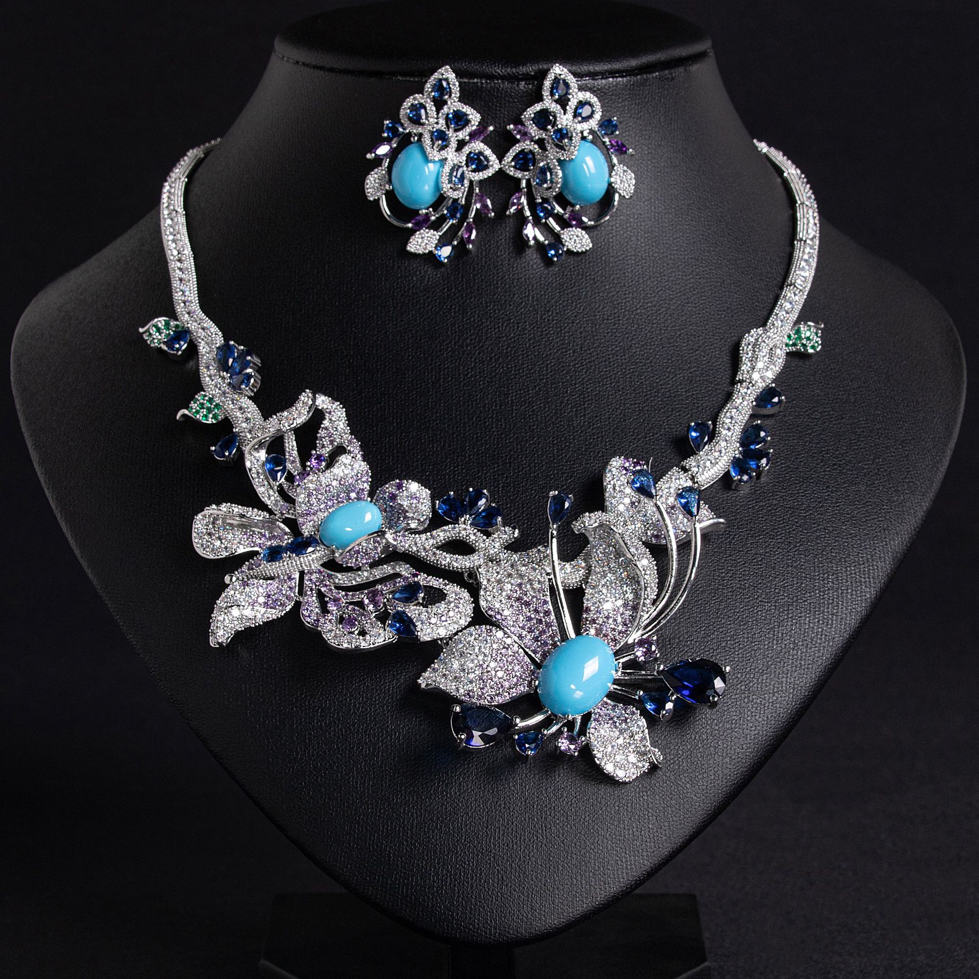 New Floral Butterfly Zirconia Jewelry Set