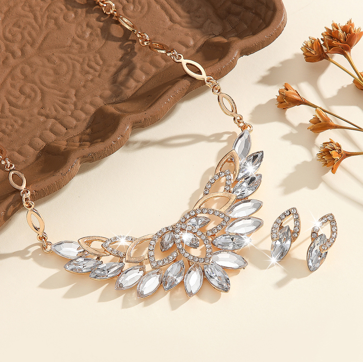 2-piece crystal jewelry set#TL2112