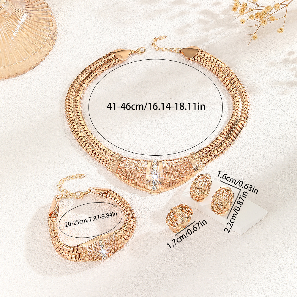 4-piece crystal jewelry set#TL4008