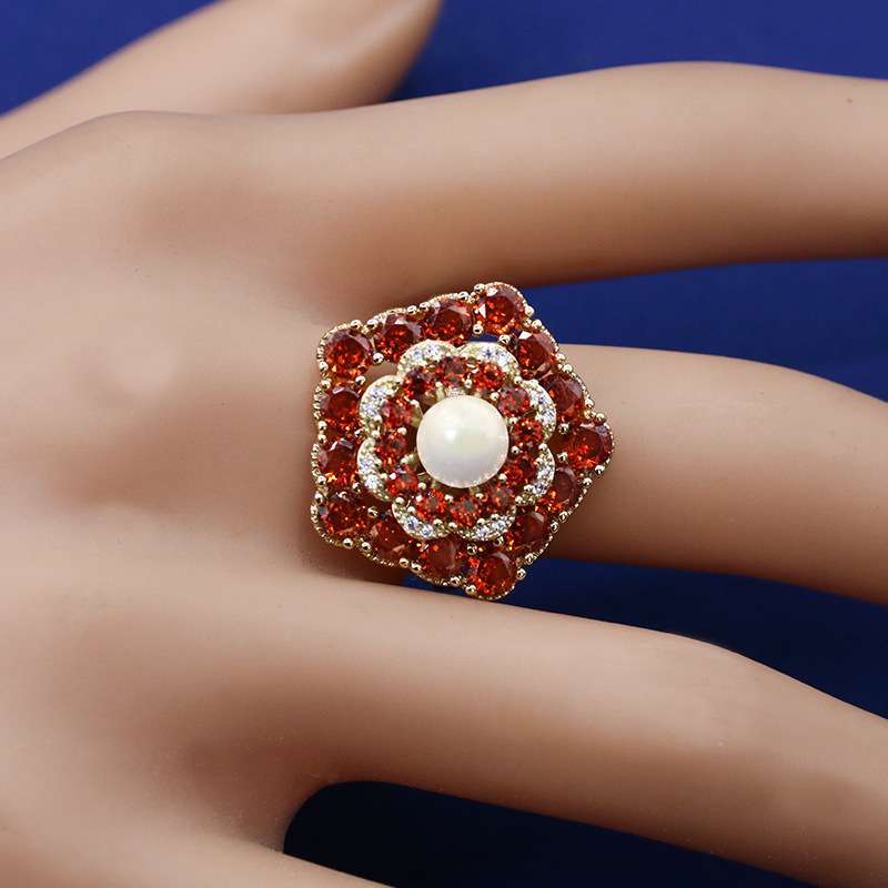 New high quality ethnic style zircon ring