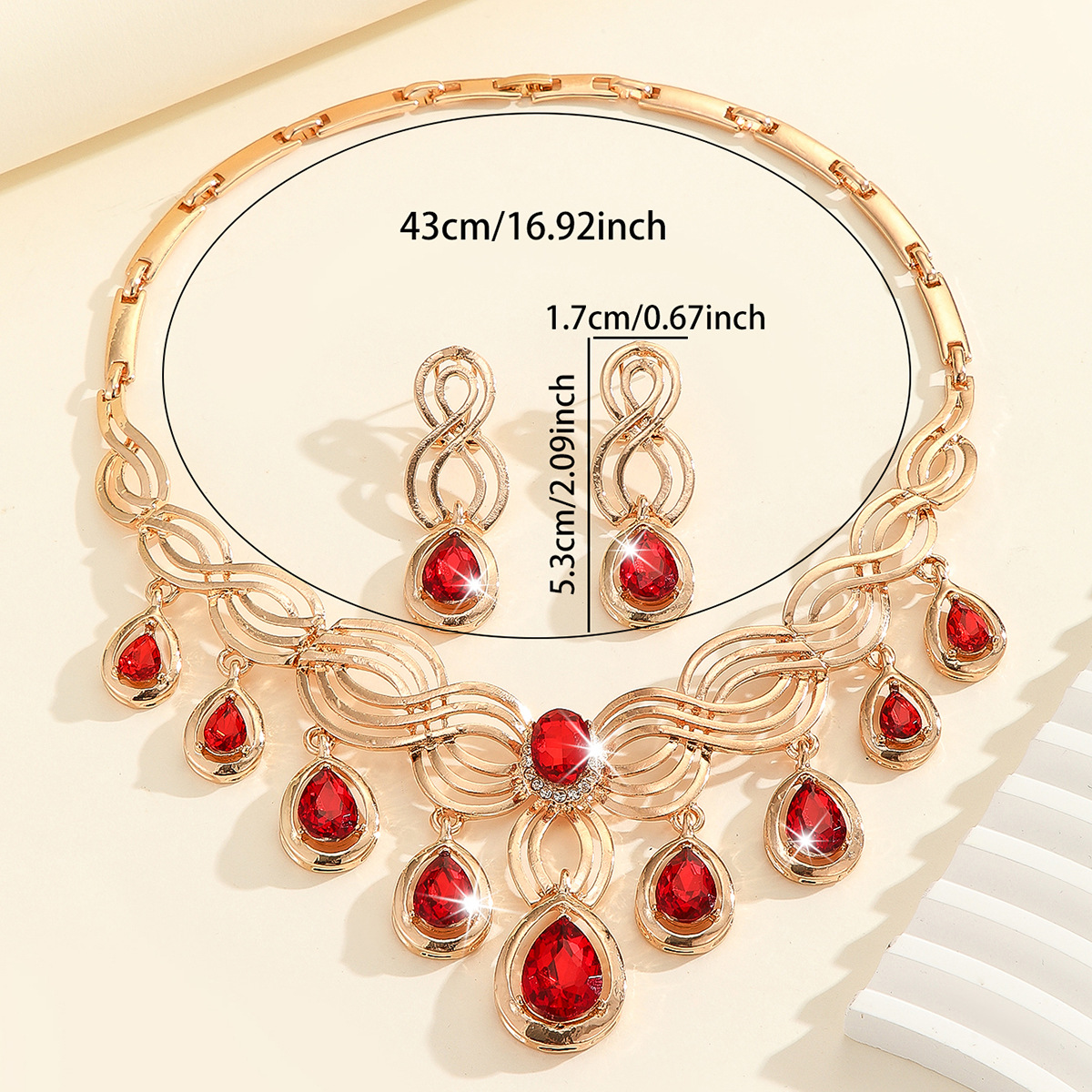 4-piece crystal jewelry set#TL4068