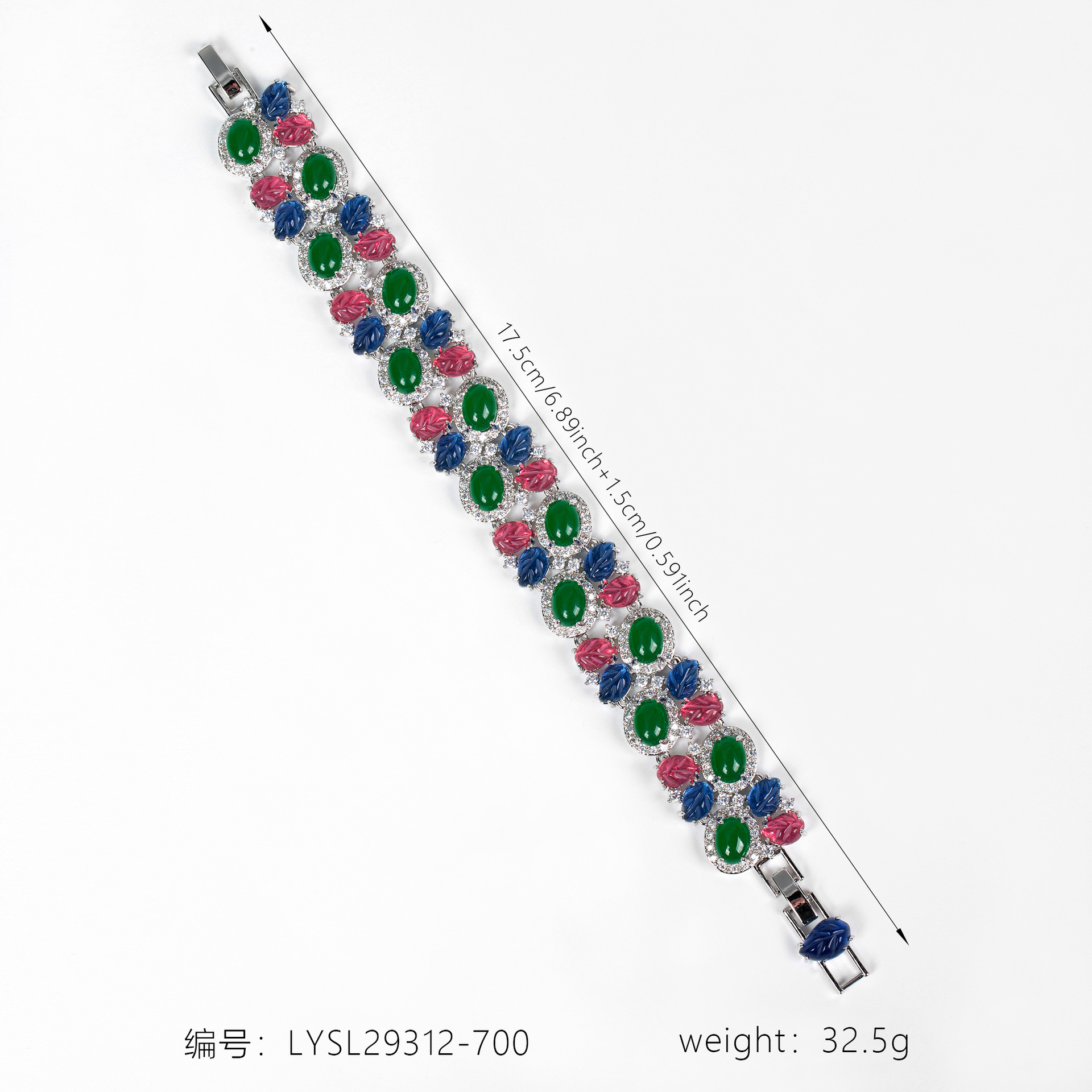 New leaf-shaped zircon bracelet