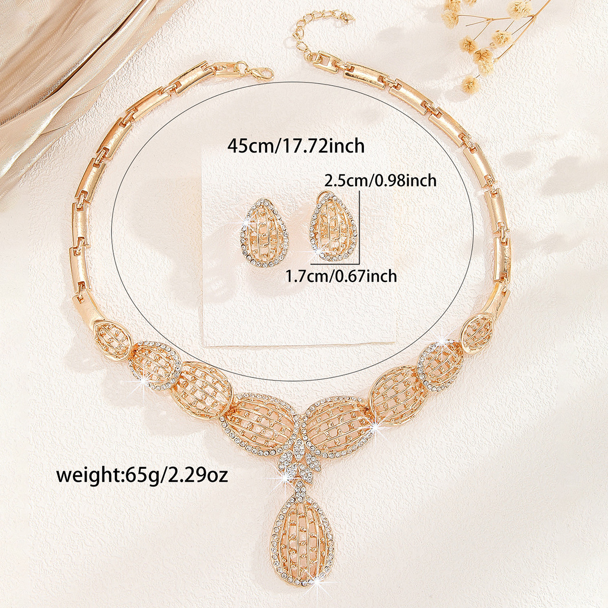 2-piece crystal jewelry set#TL4129