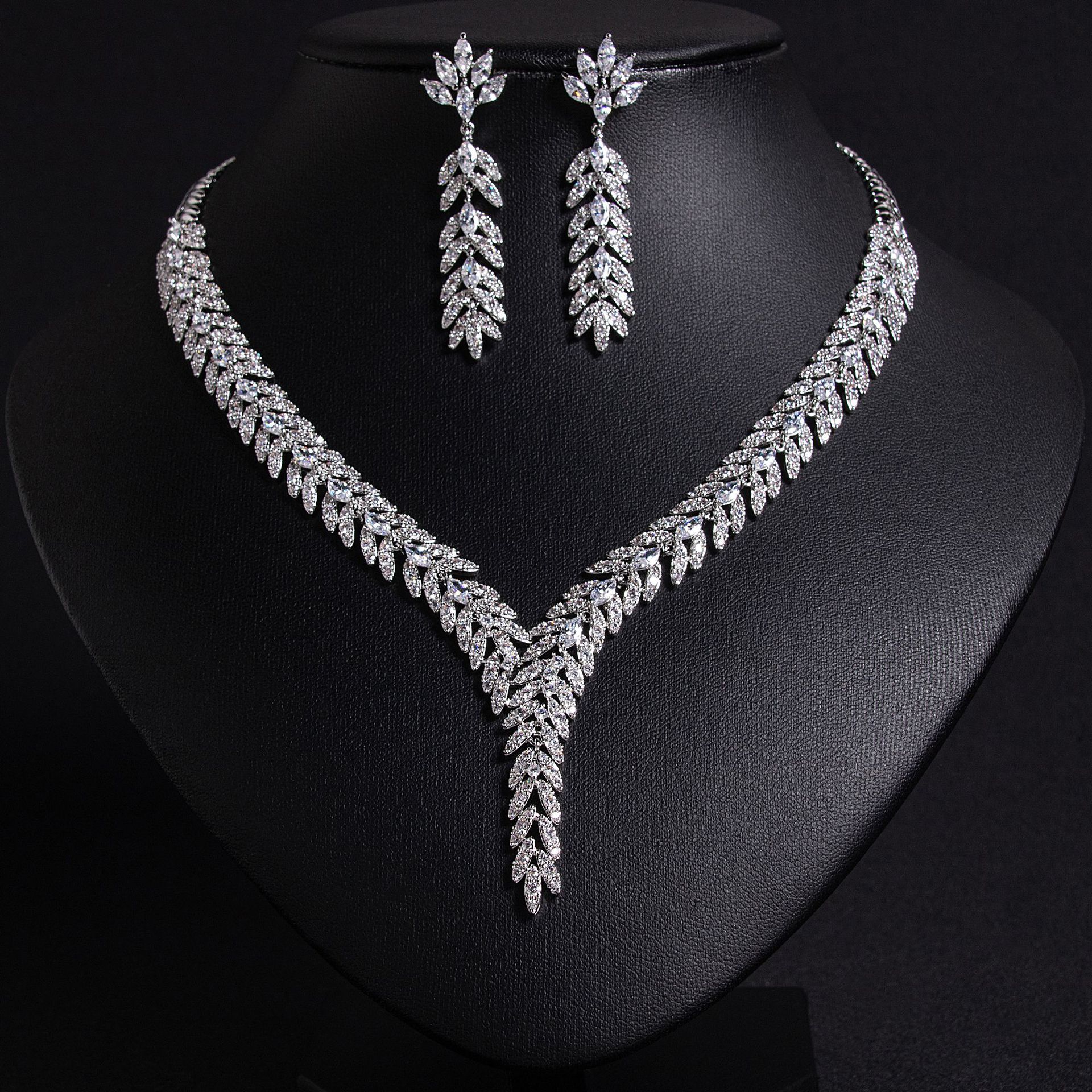 New wheat ear zircon jewelry set